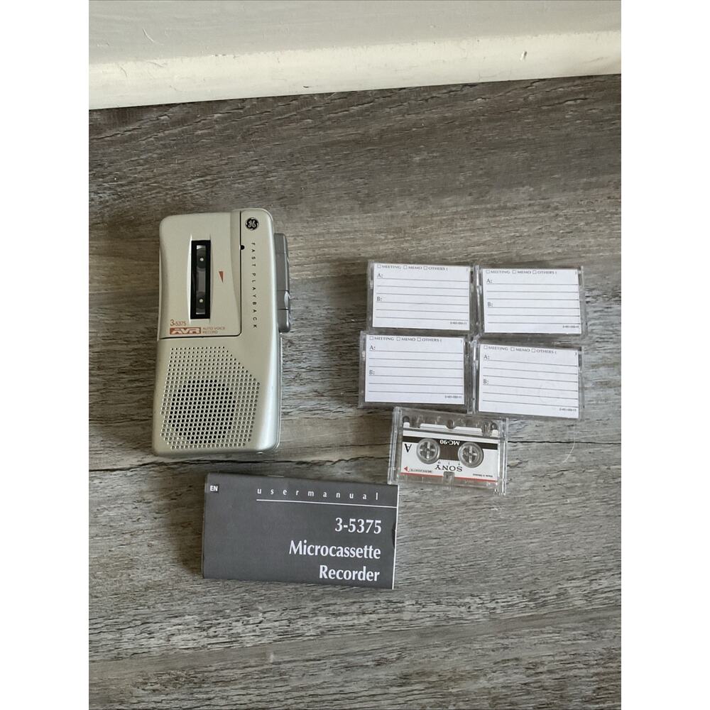 Vintage GE 3-5377 Micro Cassette Recorder Silver Parts